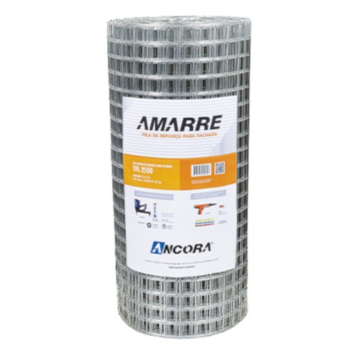 Tela de reforo para alvenaria 0,5 m x 25 m