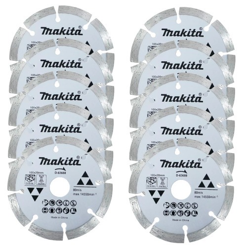 Kit 10 Discos diamantados segmentado 105 mm para mrmore e granito - D-63688