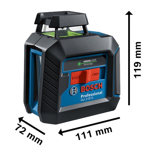 N�vel a laser com 2 linhas verdes 360� alcance 10 metros - GLL 2-20 G