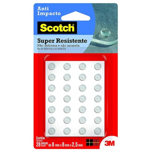 Protetor adesivo anti-impacto redondo 8 mm com 28 unidades - HB004263107 Protetor adesivo anti-impacto redondo 8 mm com 28 unidades - HB004263107