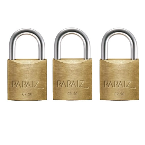 Kit 3 cadeados em lato de 20 mm - CR20