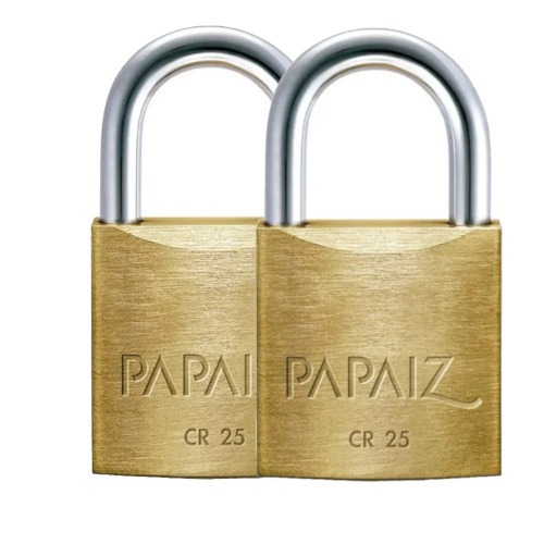 Kit 2 cadeados em latão de 25 mm - CR25 Kit 2 cadeados em latão de 25 mm - CR25