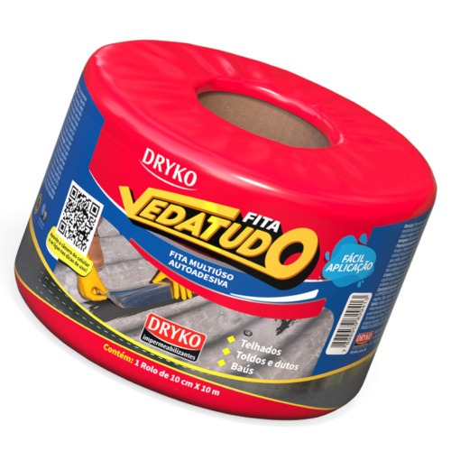 Fita manta asf�ltica auto adesiva aluminizada multiuso 10 cm x 10 m - VEDATUDO
