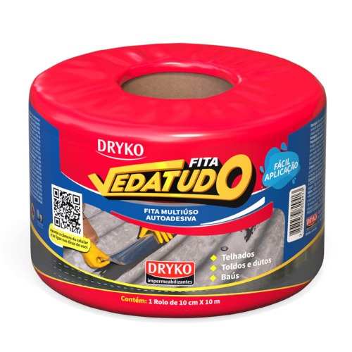 Fita manta asf�ltica auto adesiva aluminizada multiuso 10 cm x 10 m - VEDATUDO
