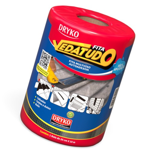 Fita manta asf�ltica auto adesiva aluminizada multiuso 20 cm x 10 m - VEDATUDO