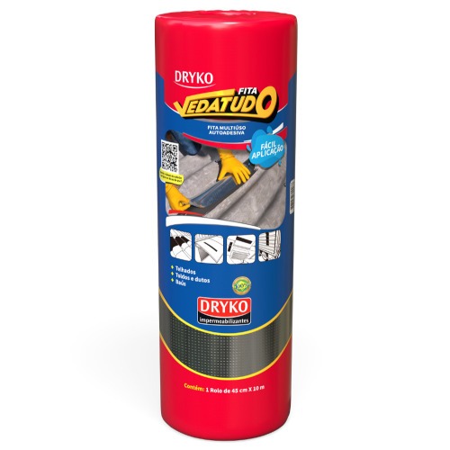 Fita manta asf�ltica auto adesiva aluminizada multiuso 45 cm x 10 m - Vedatudo