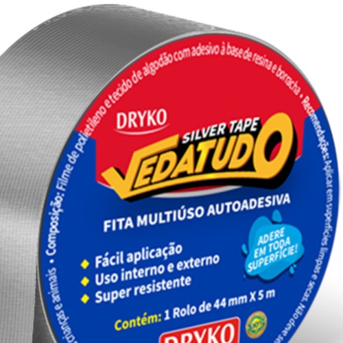 Fita adesiva 44 mm x 5 m - Silver tape Vedatudo Fita adesiva 44 mm x 5 m - Silver tape Vedatudo