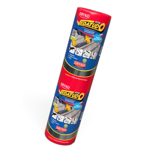 Fita manta asf�ltica auto adesiva aluminizada multiuso 60 cm x 10 m - Vedatudo