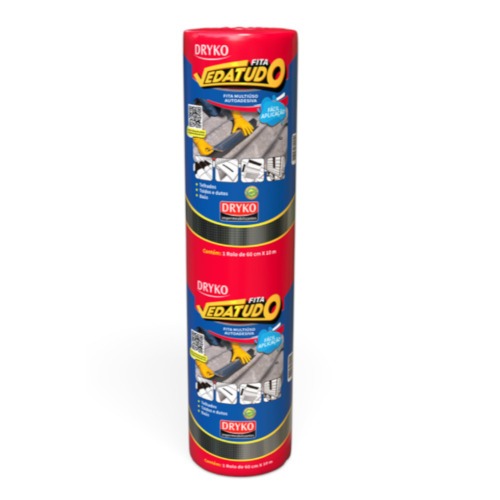 Fita manta asf�ltica auto adesiva aluminizada multiuso 60 cm x 10 m - Vedatudo