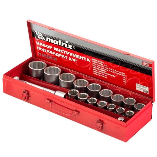 Jogo de soquete estriado 19 a 50 mm 3/4