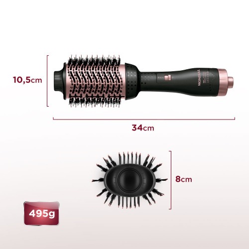 Escova secadora 1200W 3 em 1 Black Rose Argan - ES-14  110V