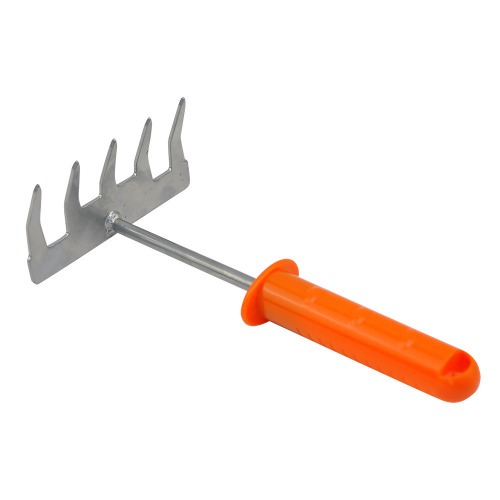 Ancinho metlico 5 dentes com cabo plstico