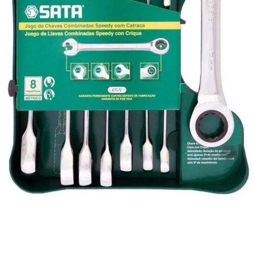 Jogo de chave combinada com catraca 8 a 19 mm - Speed