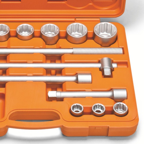 Jogo de soquete estriado de 22 a 50 mm encaixe de 3/4 Jogo de soquete estriado de 22 a 50 mm encaixe de 3/4