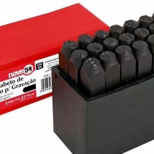 Jogo de alfabeto 5 mm para grava��o com 27 pe�as