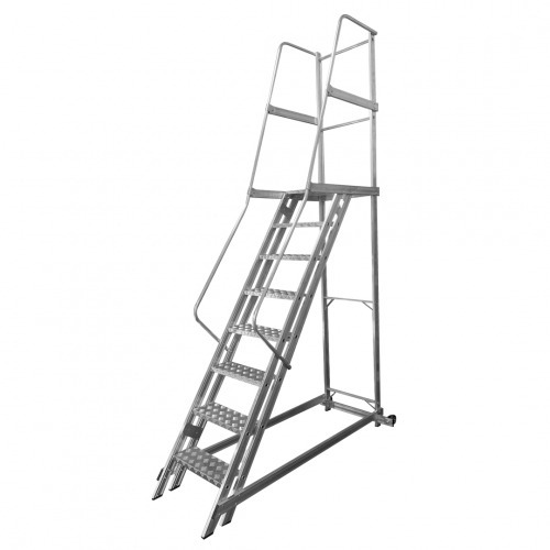 Escada plataforma de alum�nio 2.0 m c/ 7 degraus + patamar 