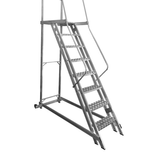 Escada plataforma de alum�nio 2.0 m c/ 7 degraus + patamar 