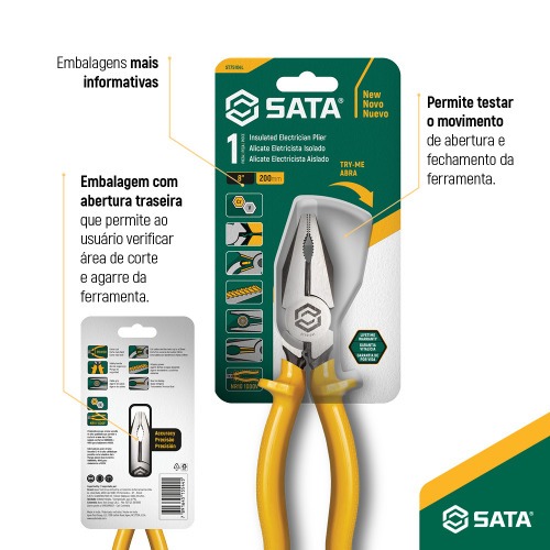 Alicate universal para eletricista isolado 8