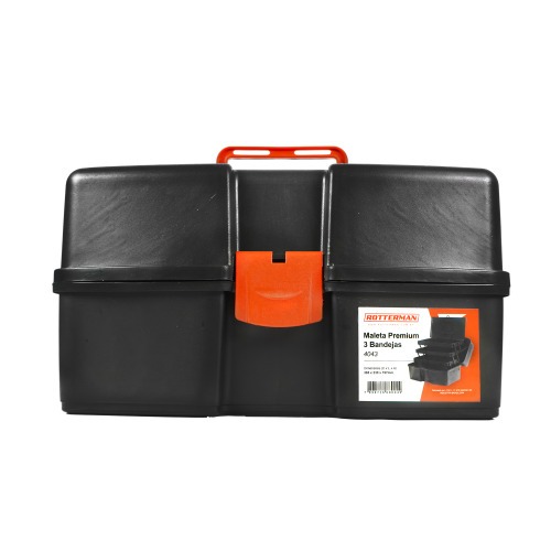 Maleta plástica para ferramentas 365 x 230 x 197 mm com 3 bandejas articuladas Premium Maleta plástica para ferramentas 365 x 230 x 197 mm com 3 bandejas articuladas Premium