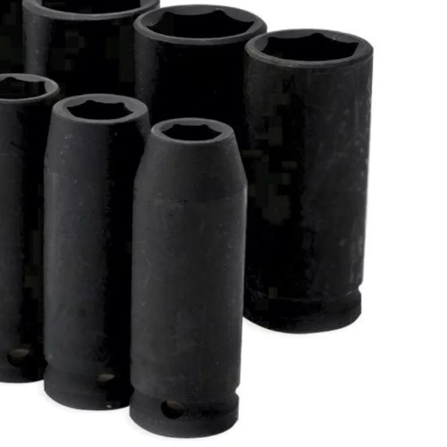 Jogo de soquete de impacto sextavado longo 10 a 24 mm 1/2