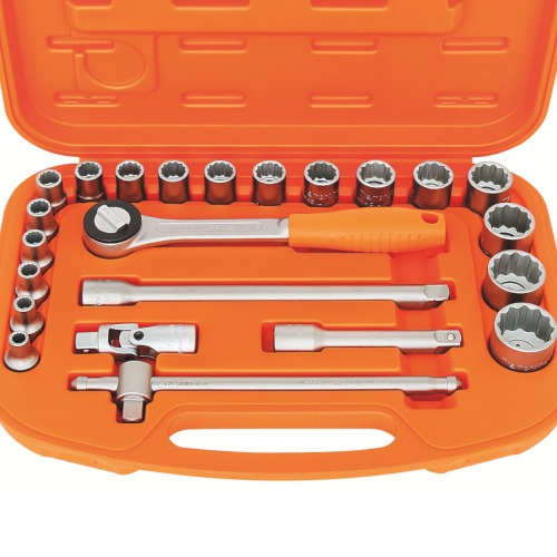 Jogo de soquete estriado 8 a 32 mm encaixe 1/2