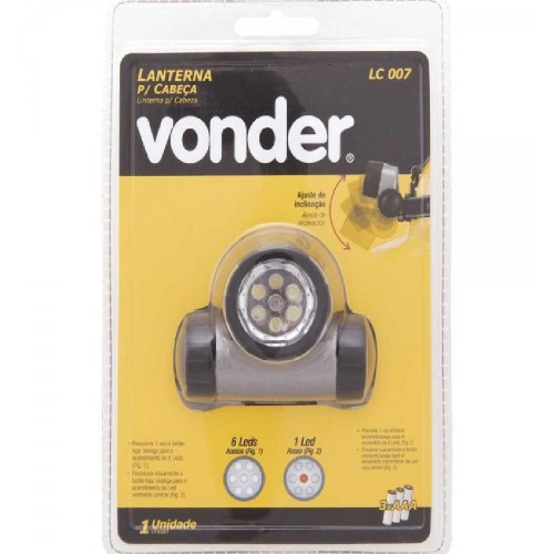 Lanterna de cabe�a com 7 leds e 30 l�mens - LC 007