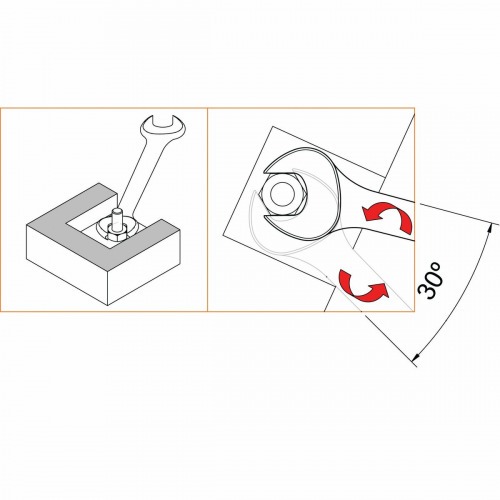Chave fixa 30 x 32 mm a�o cromo van�dio com cartela