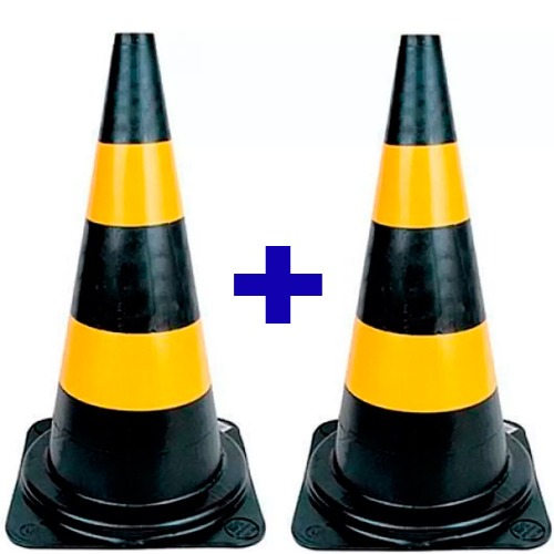 Kit 2 Cones para sinalizao 75 cm 2 faixas - RM-44