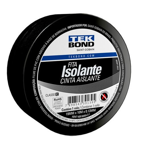 Fita isolante 19 mm x 10 metros Fita isolante 19 mm x 10 metros