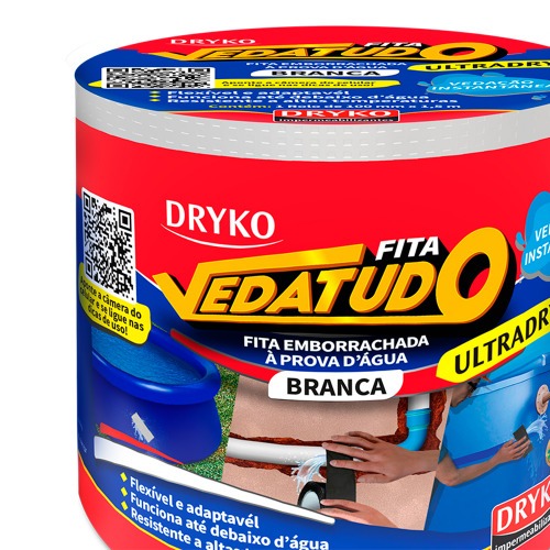 Fita adesiva reparadora uso geral 100 mm x 1,5 m -  Vedatudo Ultradry