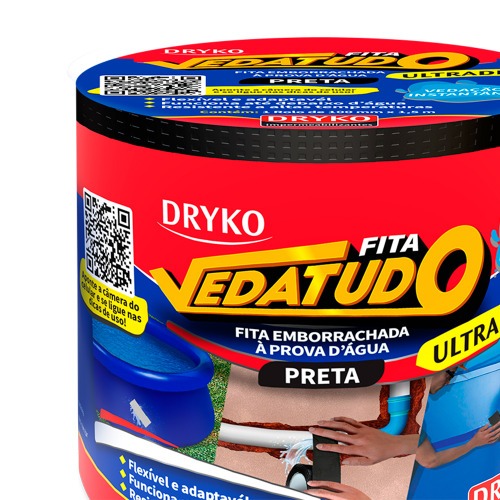 Fita adesiva reparadora uso geral 100 mm x 1,5 m - Vedatudo Ultradry Fita adesiva reparadora uso geral 100 mm x 1,5 m - Vedatudo Ultradry