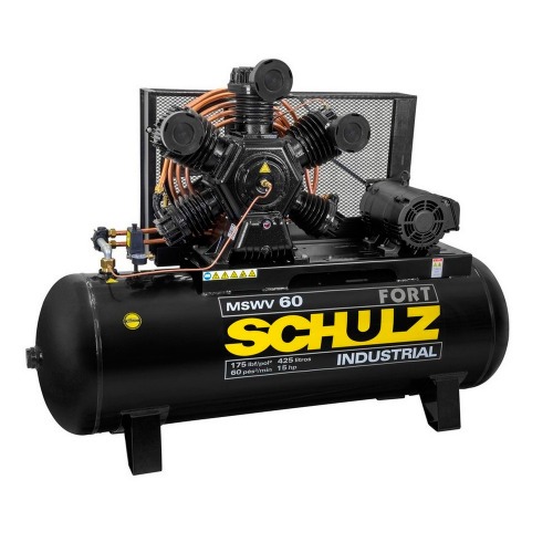Compressor de ar 60 p�s 425 litros 15 hp 175 lbs trif�sico - Fort MSWV 60/425