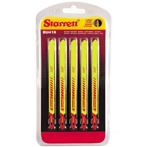 Lâmina serra tico tico 100 mm bimetal multiuso 05 peças - BU418 Lâmina serra tico tico 100 mm bimetal multiuso 05 peças - BU418