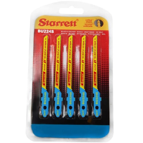 L�mina serra tico tico cortes curvos 50 mm 24 dentes bimetal para metal 5 pe�as - BU224S