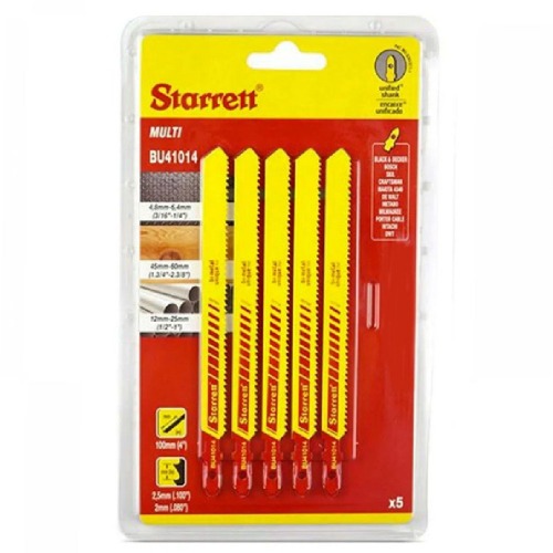 Lâmina serra tico tico 100 mm 14 dentes bimetal multiuso 5 peças - BU41014 Lâmina serra tico tico 100 mm 14 dentes bimetal multiuso 5 peças - BU41014