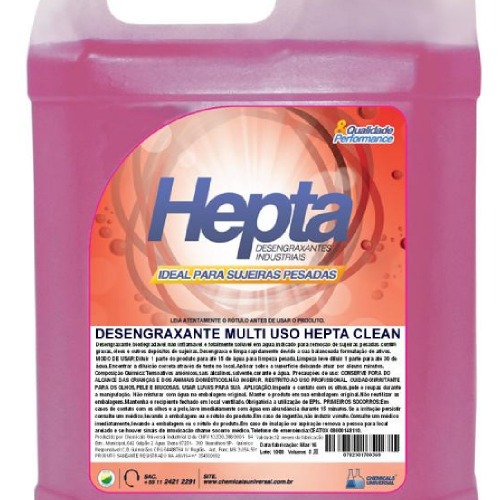 Desengraxante biodegradável 5L - Hepta Clean Desengraxante biodegradável 5L - Hepta Clean