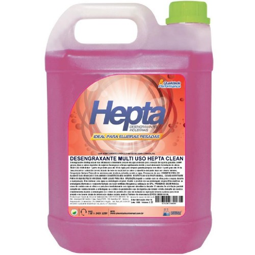 Desengraxante biodegradável 5L - Hepta Clean Desengraxante biodegradável 5L - Hepta Clean