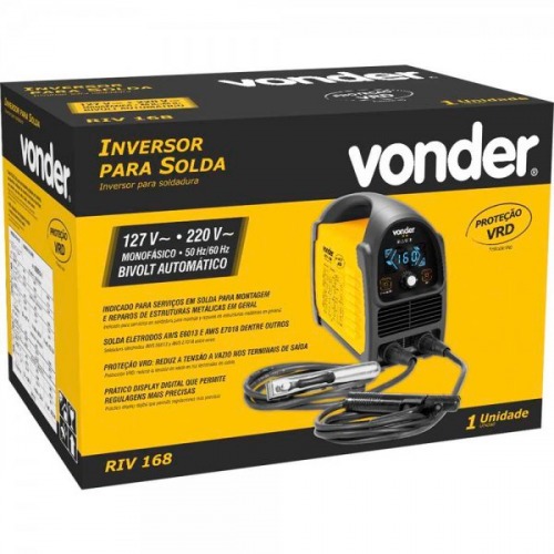 Inversora de solda 160A para eletrodo revestido e tig - RIV 168  110V/220V