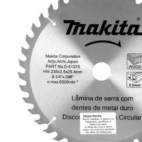 Disco de serra para madeira 235 x 25.4 x 40 dentes - D-51378