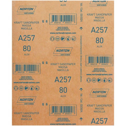 Folha de lixa para massa 225 x 275 mm - A257