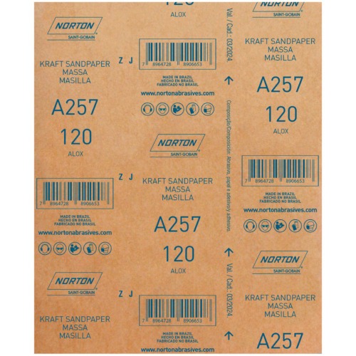 Folha de lixa para massa 225 x 275 mm - A257 