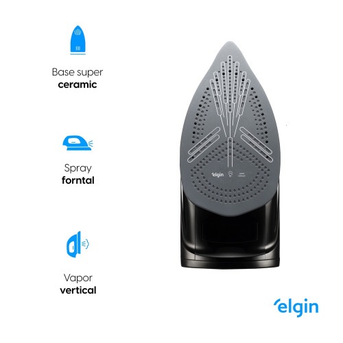 Ferro de passar a vapor 2000W base cermica anti calcio - Iron Glidee  220V