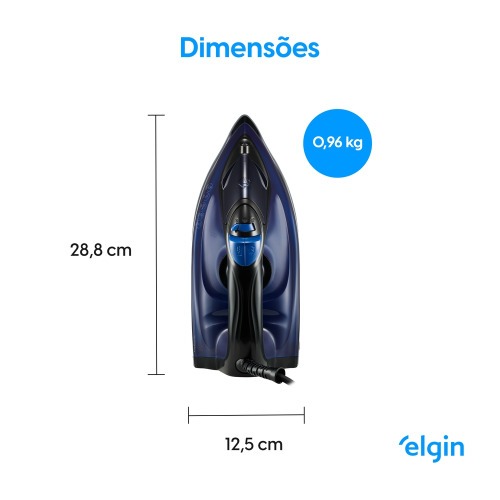 Ferro de passar a vapor 2000W base cermica anti calcio - Iron Glidee  220V
