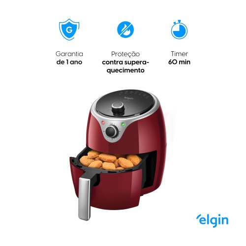 Fritadeira eltrica sem leo Air Fryer 3,5L 1240 Watts vermelha - Flash Fryer  110V