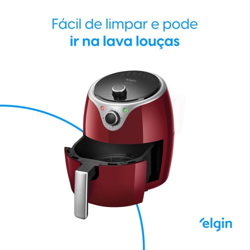 Fritadeira eltrica sem leo Air Fryer 3,5L 1240 Watts vermelha - Flash Fryer  110V