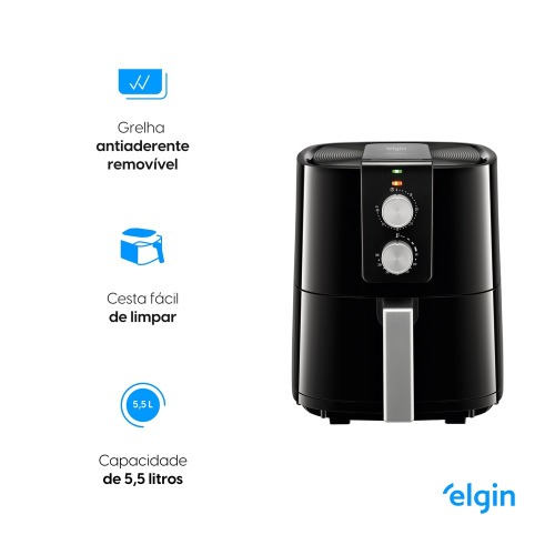 Fritadeira elétrica sem óleo Air Fryer 5,5 L 1700 Watts - Cuisine Fry Gourmet 110V Fritadeira elétrica sem óleo Air Fryer 5,5 L 1700 Watts - Cuisine Fry Gourmet 110V