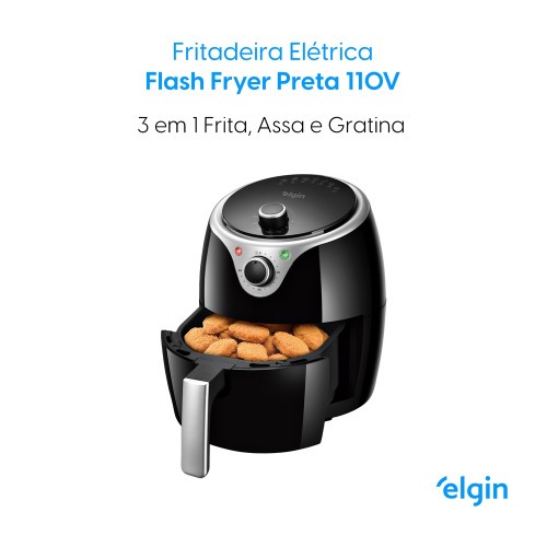 Fritadeira eltrica sem leo Air Fryer 3,5 L 1240 Watts preta- Flash Fryer  110V