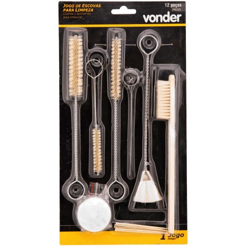 Jogo de escovas para limpeza de pistola de pintura com 12 peas