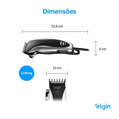 Mquina de cortar cabelo e barba com 8 acessrios - Studio Men  110V