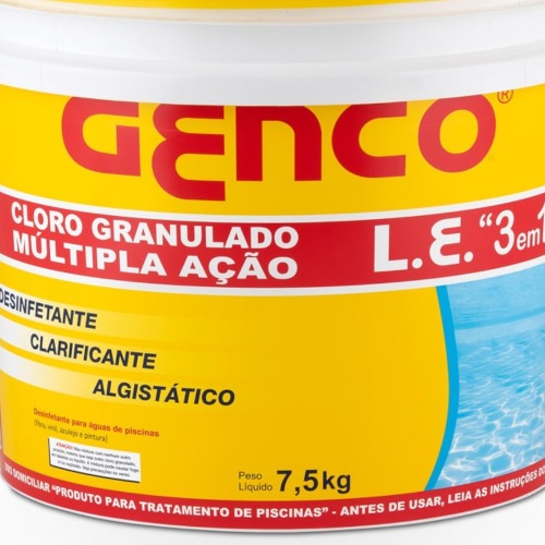 Cloro granulado mltipla ao 3 em 1 - 7,5 Kg